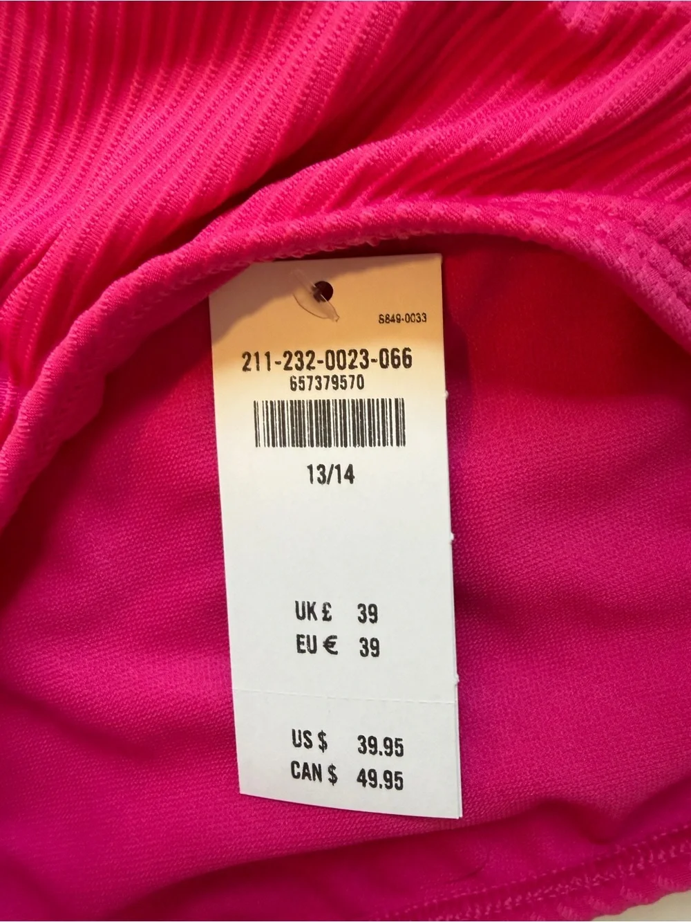 Abercrombie Kids Ribbed Hot Pink Crossback Bikini Set